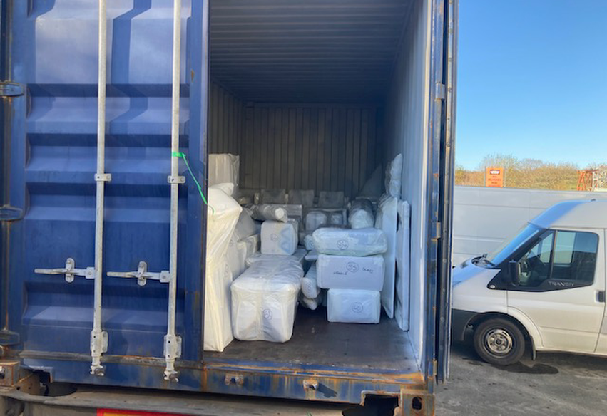 An Image of items securely wrapped for worldwide transport